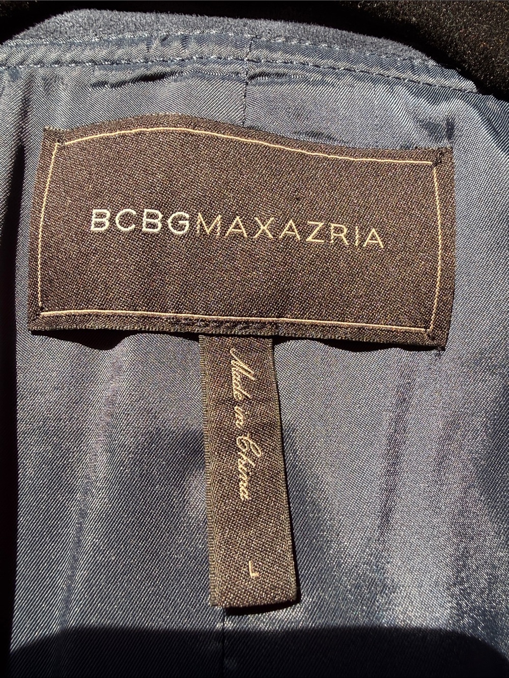 BCBGMAXAZRIA Faux Suede Jacket With a Draped Shawl Collar - Picture 12 of 17